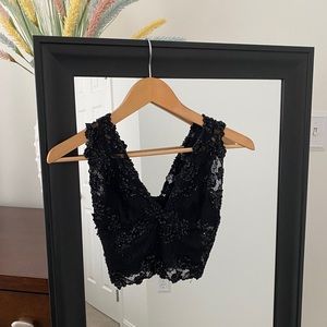 Bebe Beaded Cropped Tank XSmall